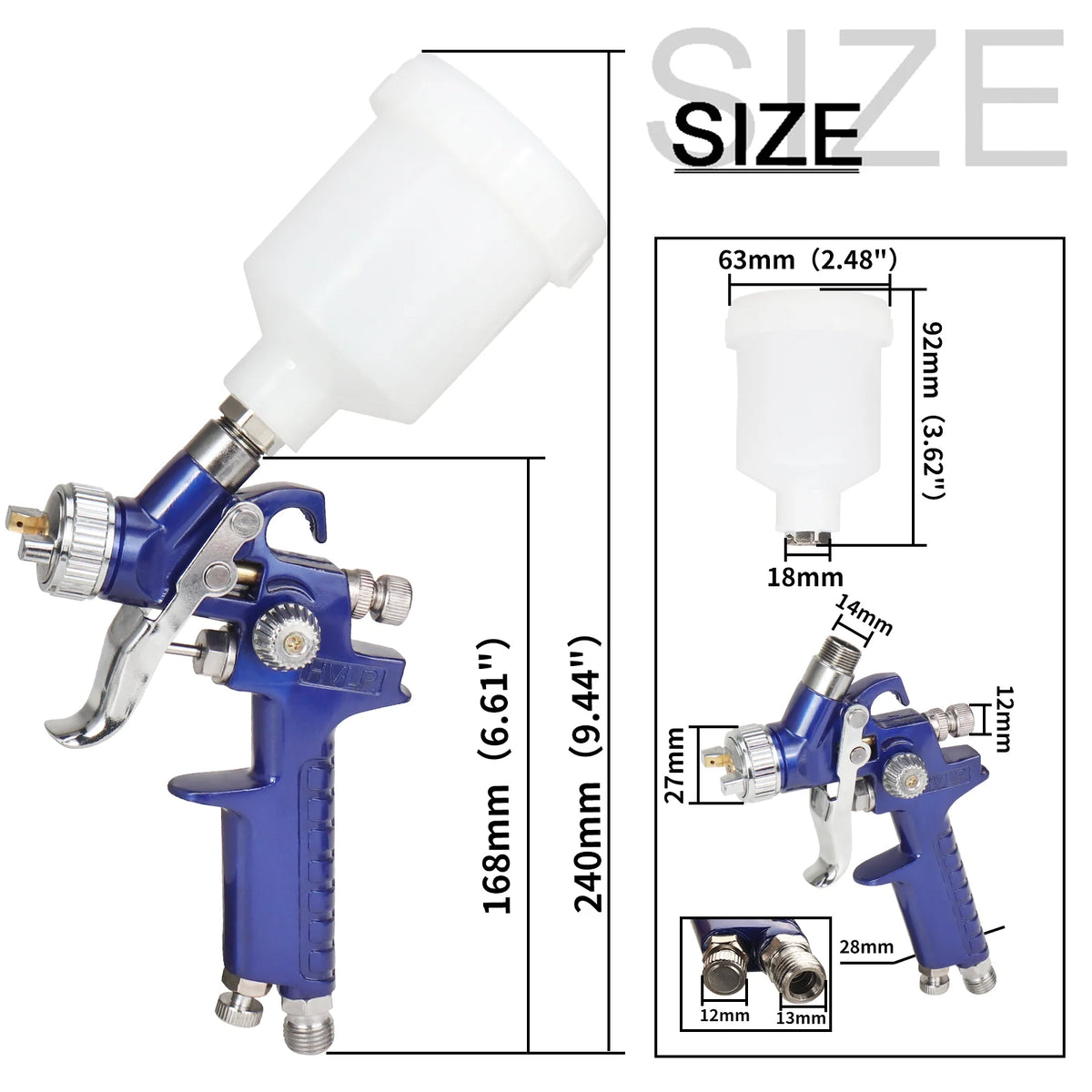 Mini Air Paint Spray Gun H-2000A Professional HVLP Mini Paint Spray Gun 0.8/1.0mm Nozzle F Painting Car Aerograph Pneumatic Gun