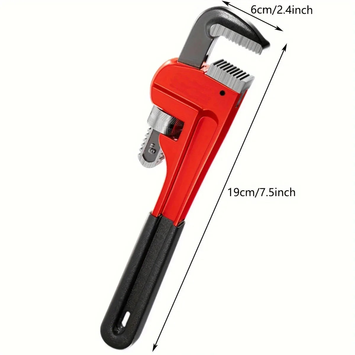 12inch / 8inch Heavy Duty Straight Pipe Wrench, Adjustable Aluminum Plumber Wrench with Floating Hook Jaw and I-Beam Handle, Red