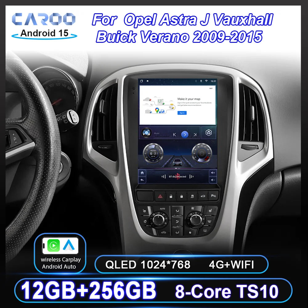 Android 15 Car Stereo GPS CarPlay for Opel Astra Vauxhall 2009-2015