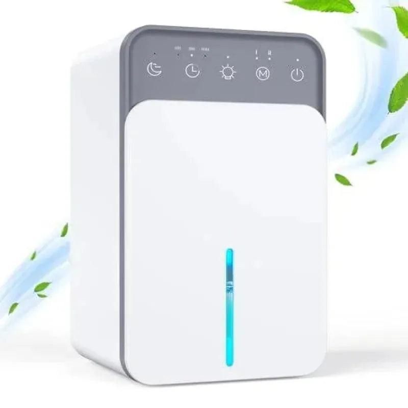 Quiet home dehumidifier and air dryer for damp and odour control in a bedroom or office