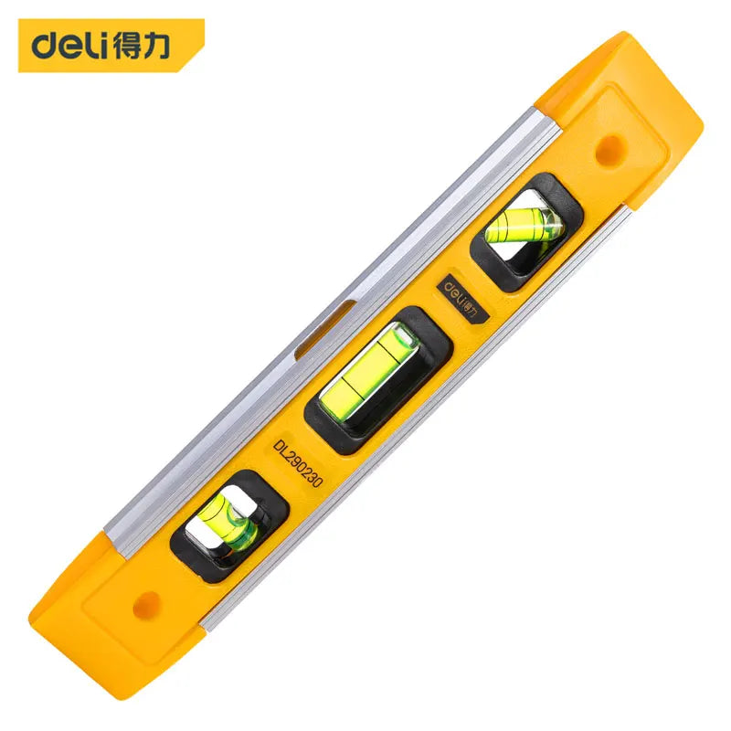Magnetic Torpedo Spirit Level, 3 Vials, Aluminum Shockproof Bubble Level