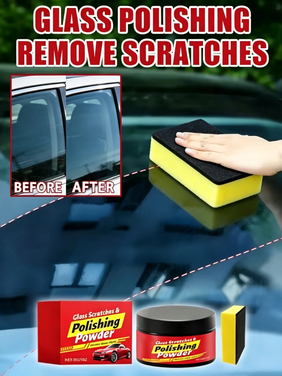 Car Glass Scratch Repair Polishing Powder for Window Surfaces