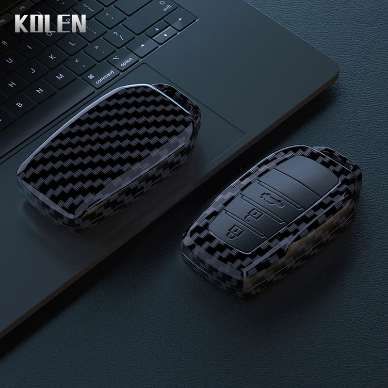 Carbon Fiber Key Fob Cover for Toyota Camry RAV4 Sienna - image 4