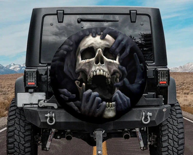 Sugar Skull Spare Tire Cover for SUVs and Trailers - view 6