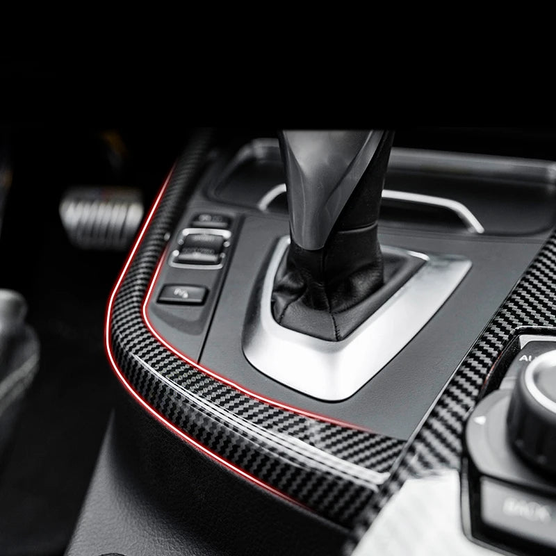 Carbon Fiber Look Gear Shift Panel Cover for 3/4 Series