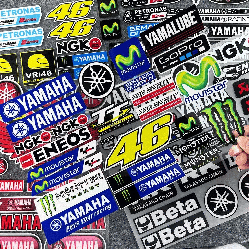 Reflective Racing-Style Motorcycle Sticker for Fuel Tank and Helmet