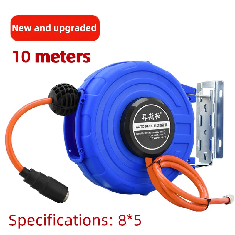 Wall-Mounted Automatic Retractable Air Hose Reel for Air Tools Tire Inflation Garages