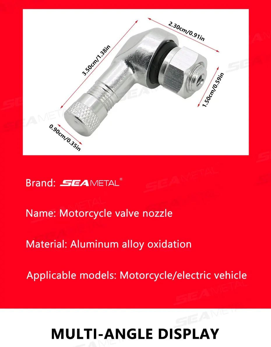 Universal Motorcycle 90° Tubeless Tire Valve Stem - CNC Aluminum 2PC - image 16