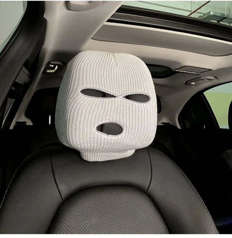 Funny Ski Mask Car Headrest Cover