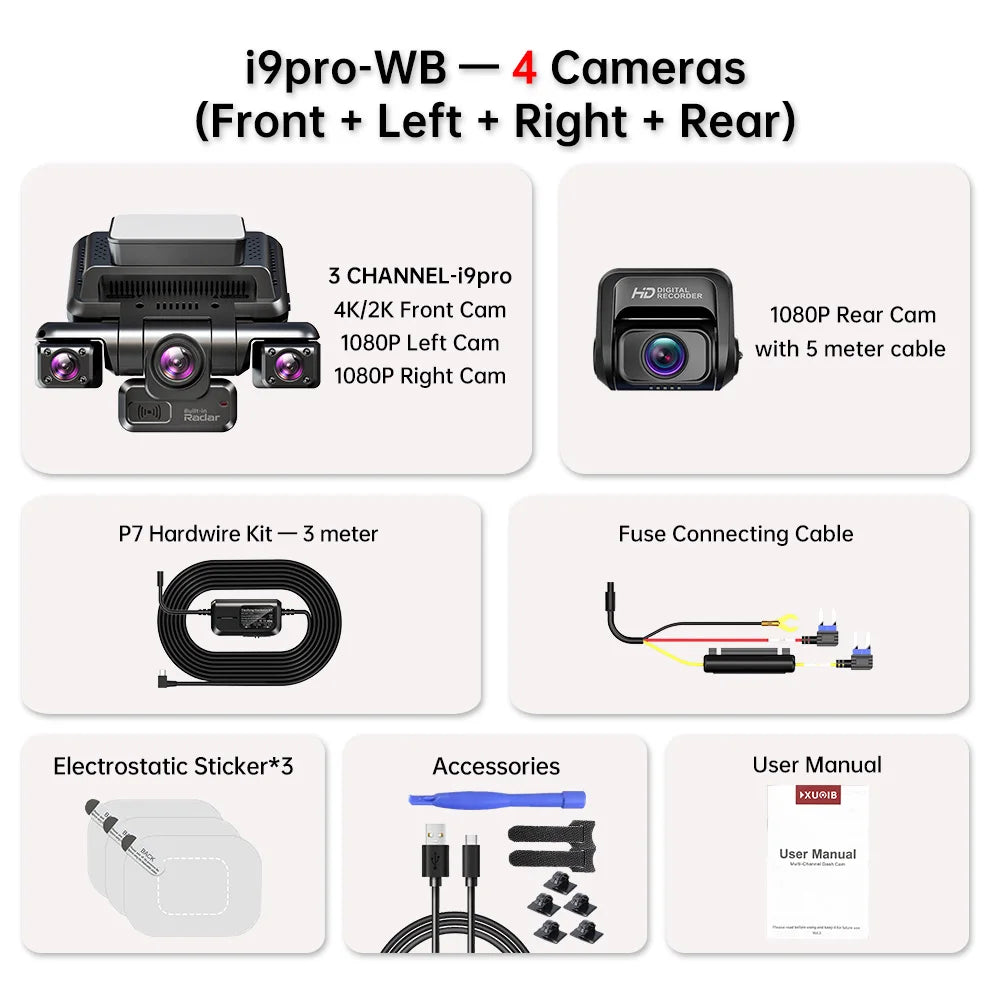 XUOIB 4CH 4K GPS Dash Cam with WiFi & Night Vision - image 7