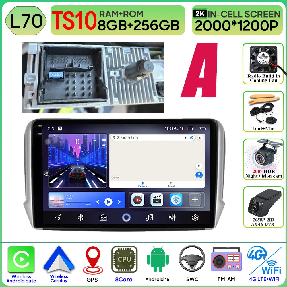 Peugeot 2008/208 10" Android 16 GPS Navigation Stereo (2012-2018) - image 24