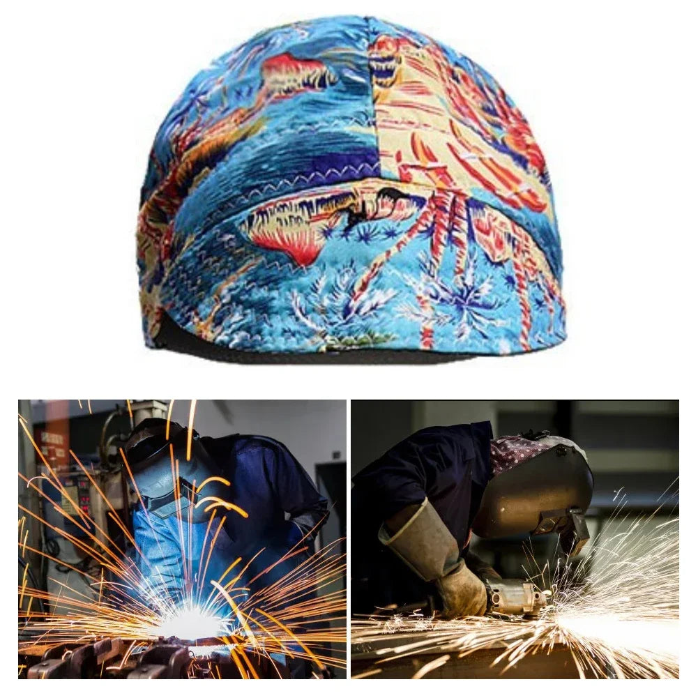 Cotton Welding Cap Hat Sweat Absorption Welders Retardant Helmet Adjustable Application To Welding Safety Protective Helmet