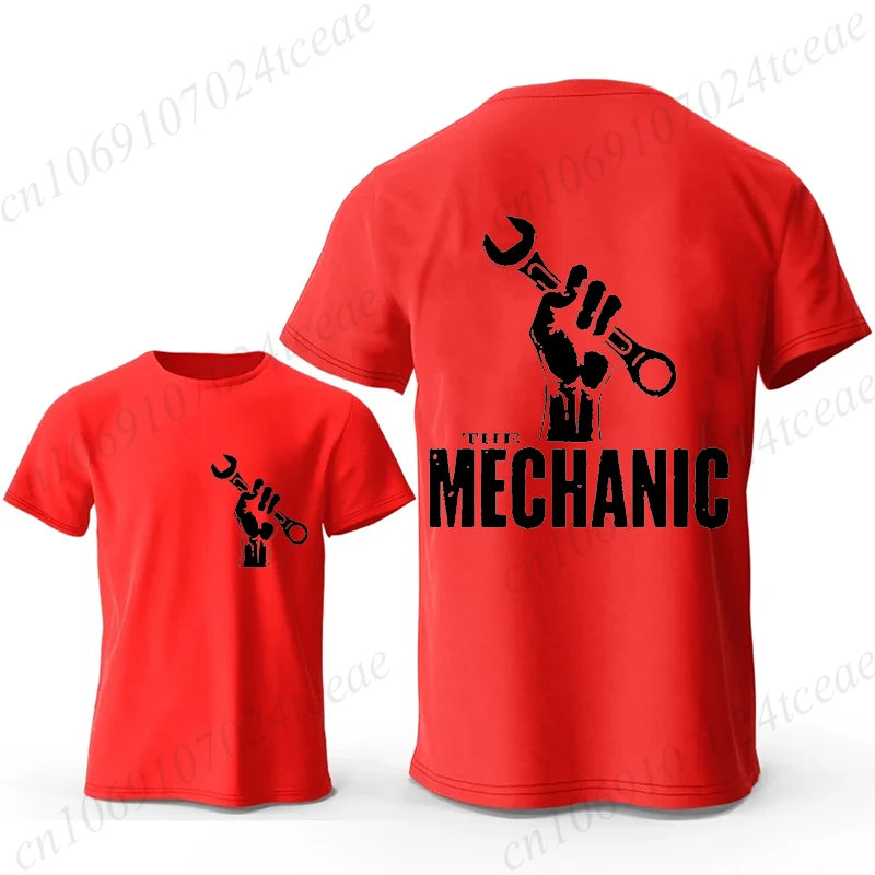 Mechanic Graphic T Shirt Retro Car Repair Garage Worker Print T-Shirts Short Sleeve Casual Streetwear Fashion Tops Tee Gift