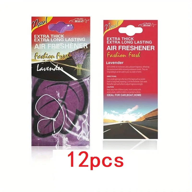 Vanilla Scented Paper Leaf Hanging Car Air Fresheners, 3-60 Pcs