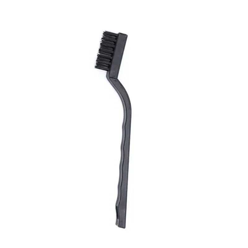 Wire Brush Set Nylon Brass Stainless Steel Bristles with Curved Handle for Rust and Paint