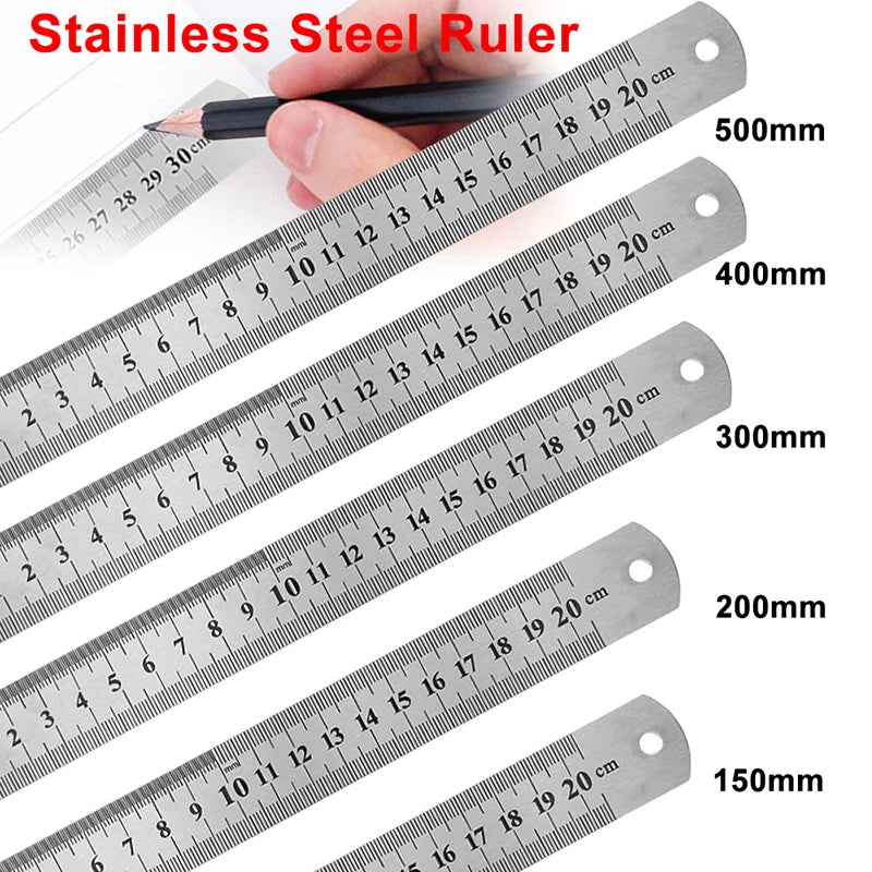 Stainless Steel Straight Ruler – Metal Measuring Scale