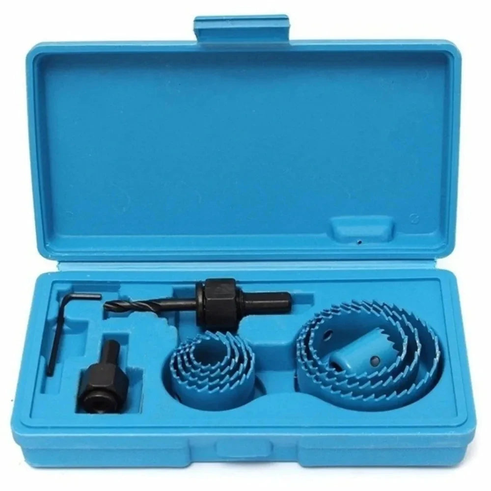 1Set Hole Saw Cutting Set Kit Tools 19-64mm Wood Metal Alloys Circular Round with Case