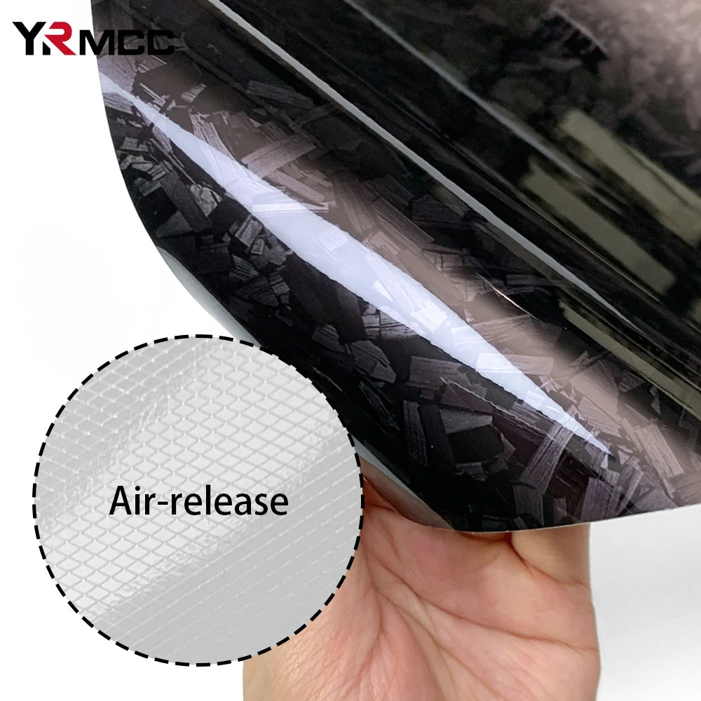Glossy Black Carbon Fiber Vinyl Wrap Film Self-Adhesive Car Decal - image 2