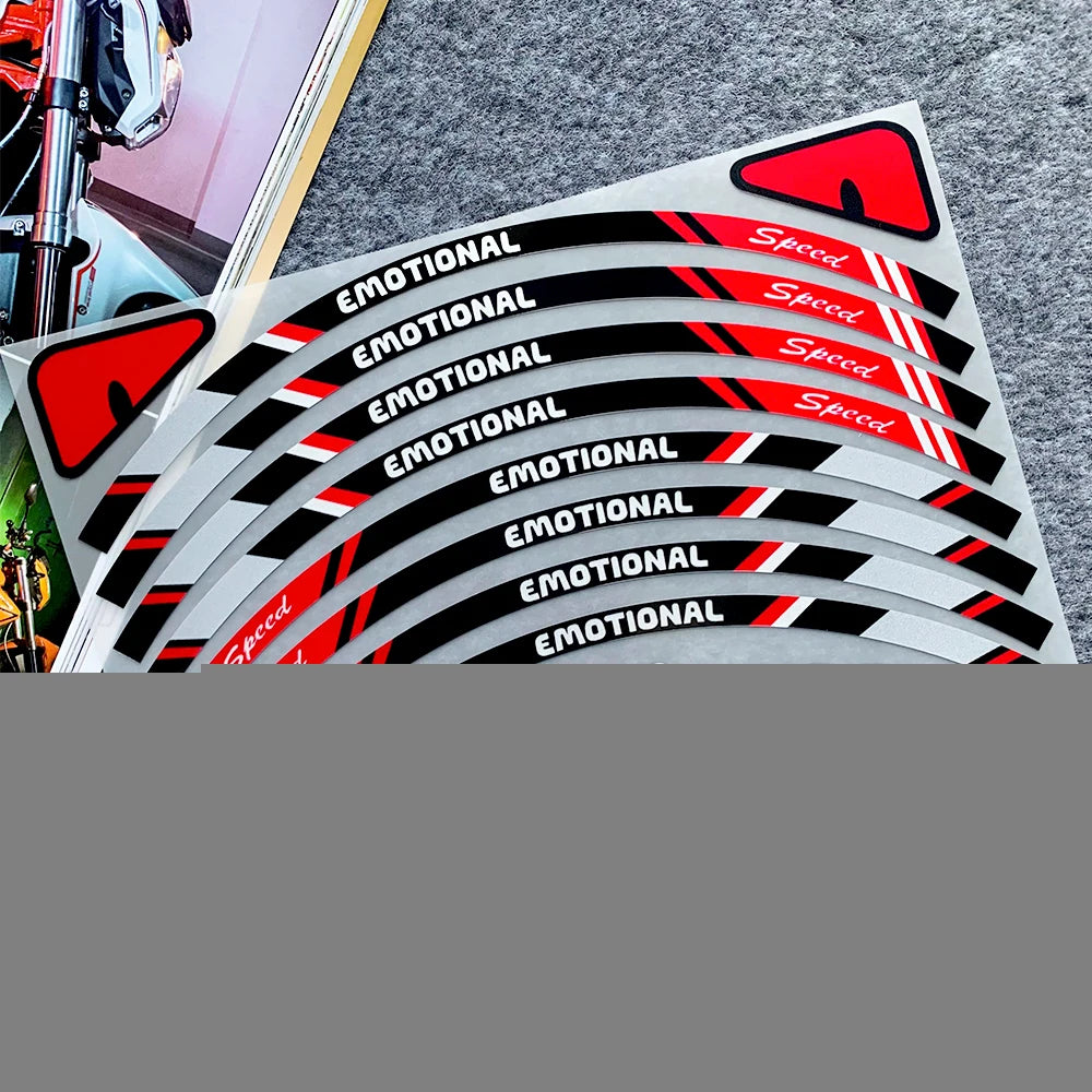 8pc Reflective Wheel Rim Tape Decals for 10in to 14in Wheels - view 20