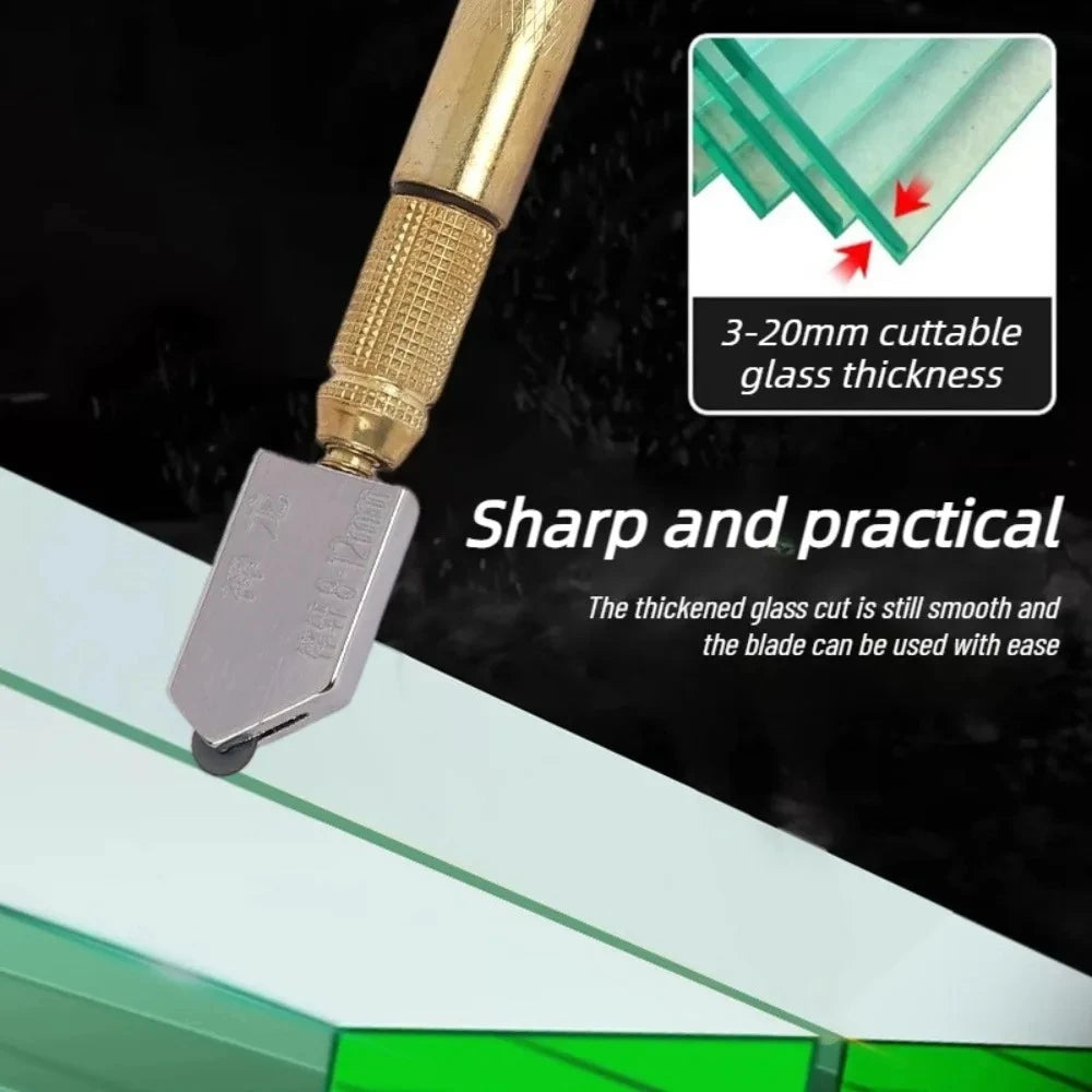 Portable Diamond Glass Cutting Tool 175mm Non Slip Handle Handheld Cutter for Tile Mineral Engraving Construction Projects