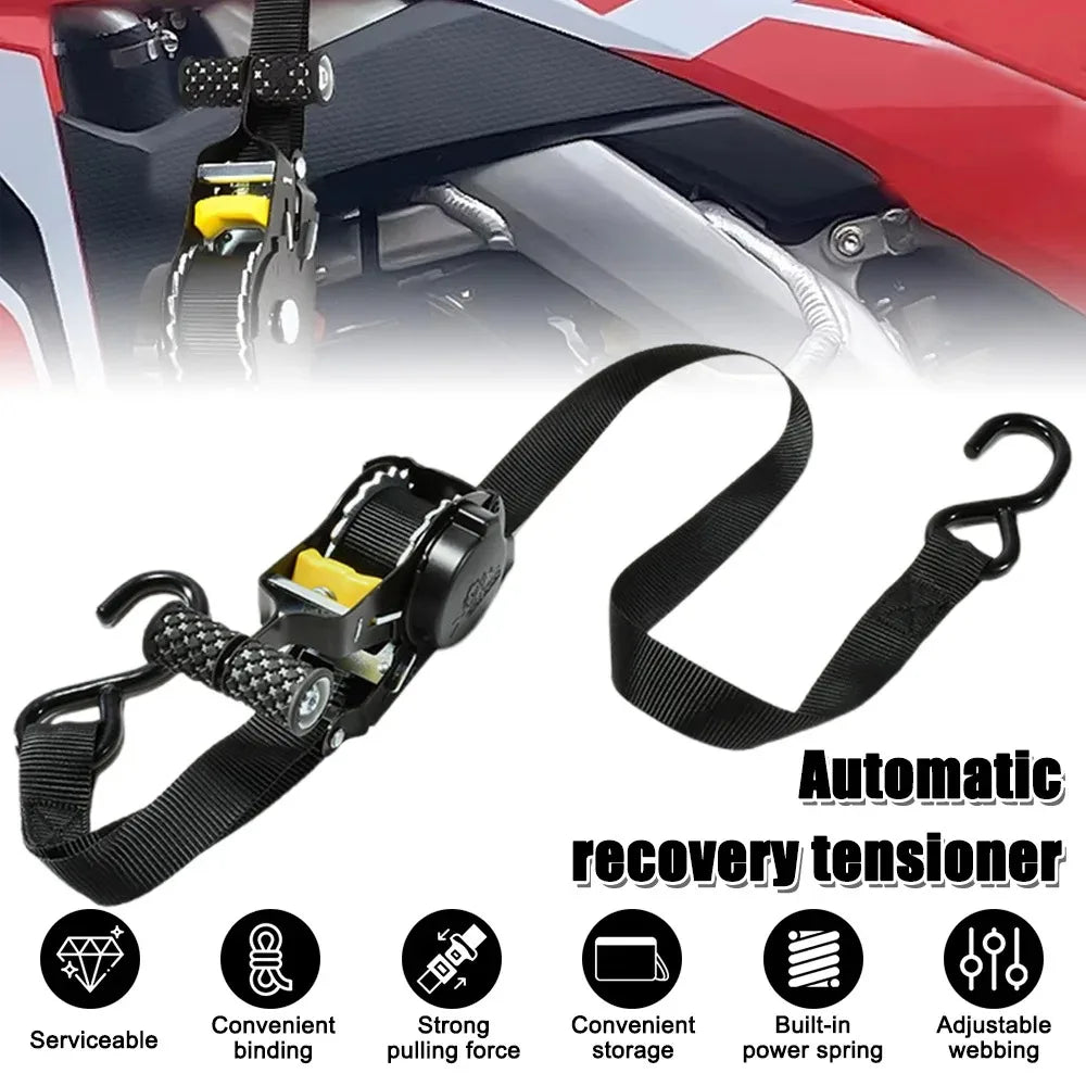 Cargo Tape with S Hook Heavy Duty Auto Retractable Ratchet Strap Tie Down Retractable Ratchet Straps for Trailers Vehicles Boat