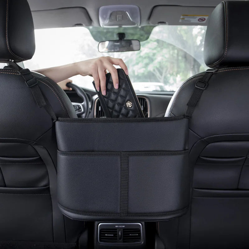 PU Leather Front Seat Gap Handbag Holder Organizer