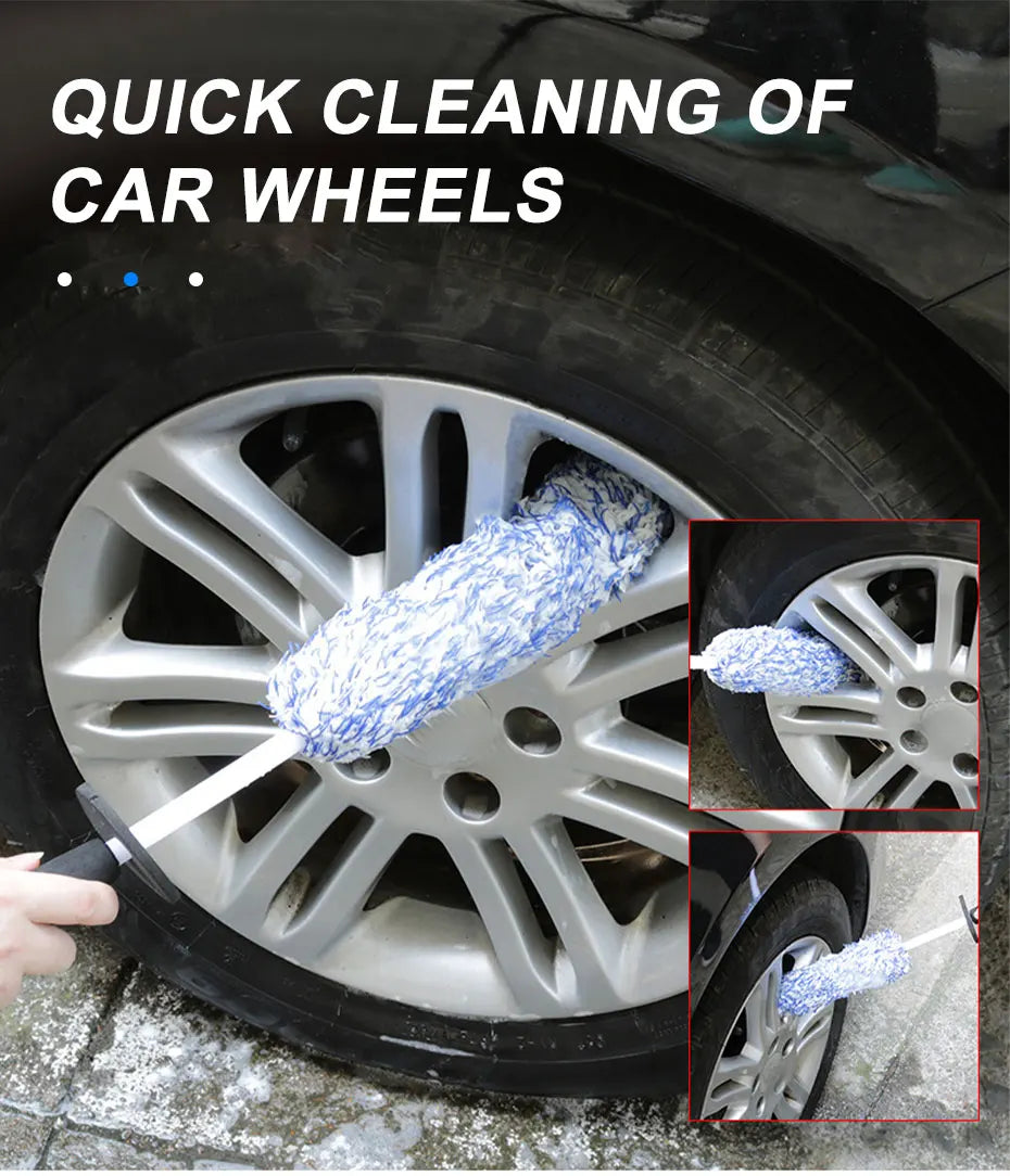 Microfiber Car Wash Mitt or Wheel Spoke Brush