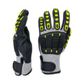 Cut Resistant Gloves Level C, Nitrile Sandy Work Gloves with TPR Knuckle Guard, EN388 4X42CP Safety Gloves for Mechanics