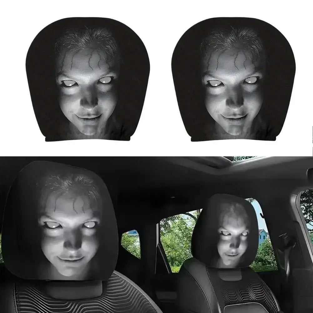 Skull Embroidered Car Headrest Covers (2 Pack) Universal Fit - image 7