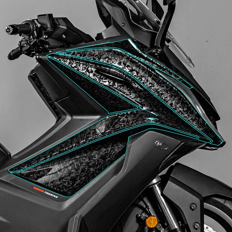 Forged Carbon Look Fairing Sticker Kit for Kymco AK550 - view 2
