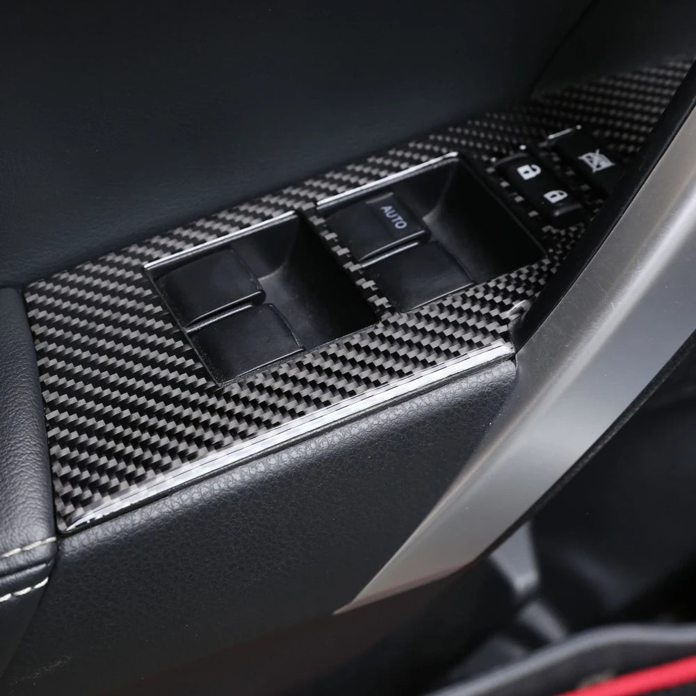 Black Carbon Fiber Interior Stickers for Toyota Corolla 2014-2018 - image 3