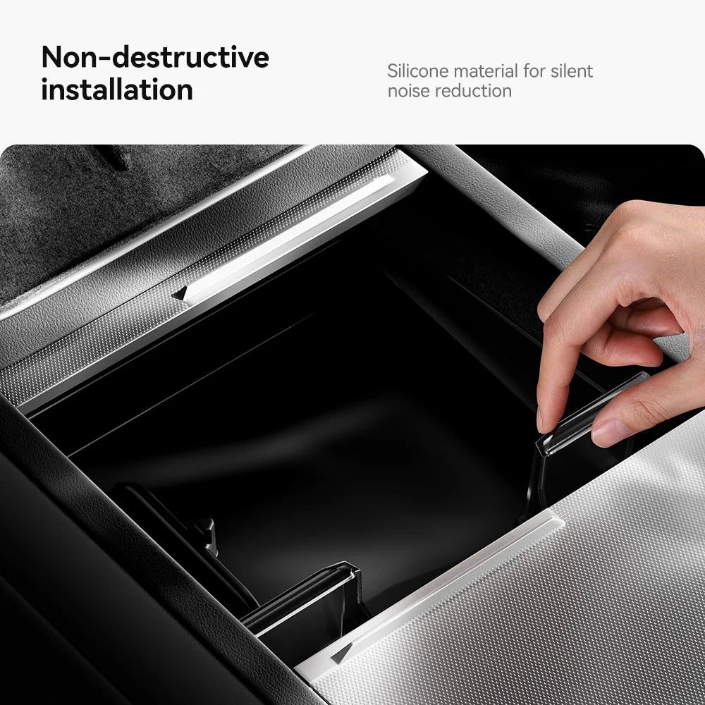 Double-Layer Armrest Storage Box for Tesla Model Y and Model 3