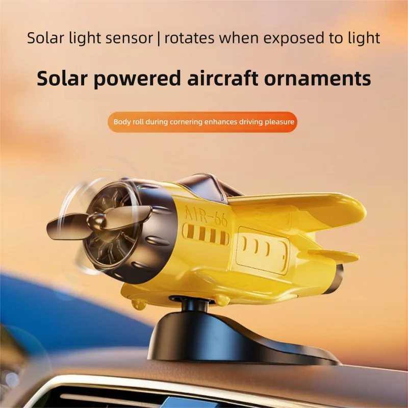 Solar Powered Rotating Airplane Car Ornament - Dashboard Decor - image 2