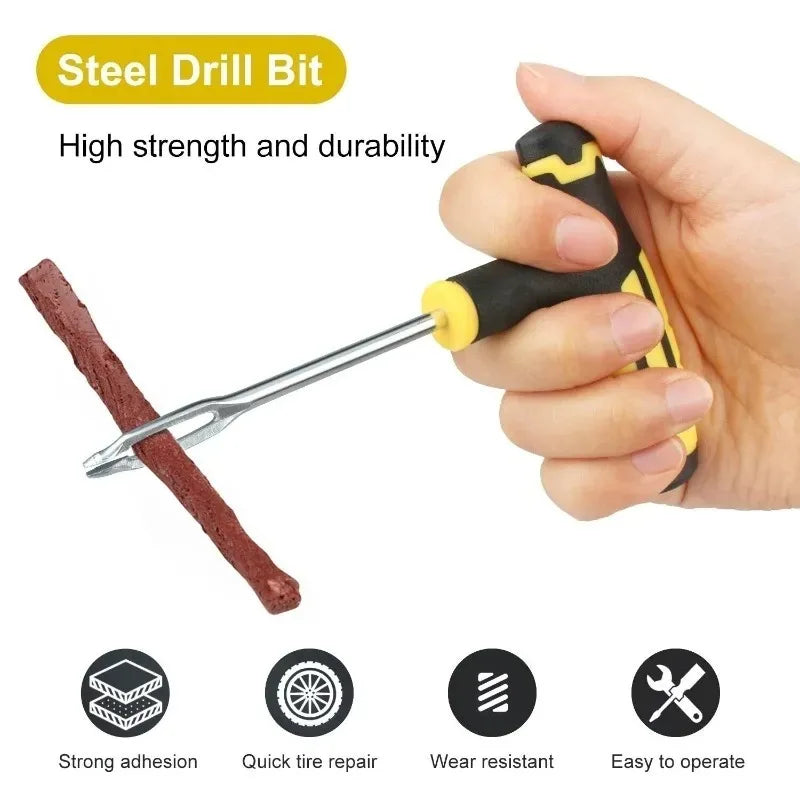Universal Tire Repair Kit with Pliers & Valve Tools - Car Motorcycle - image 7