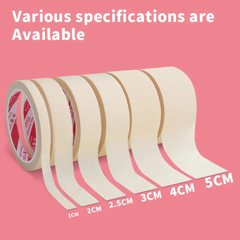 Masking Tapes Walls Car Paint Protection Crepe Paper Beige Extra Wide Adhesive Tape Gift Decoration No Trace Washi Tape
