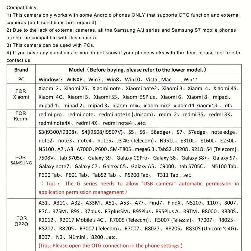 7MM Android Endoscope Camera 3 IN1 Micro USB Type C Borescope Mini Camera Waterproof LED Car Inspection For HUAWEI XIAOMI PC