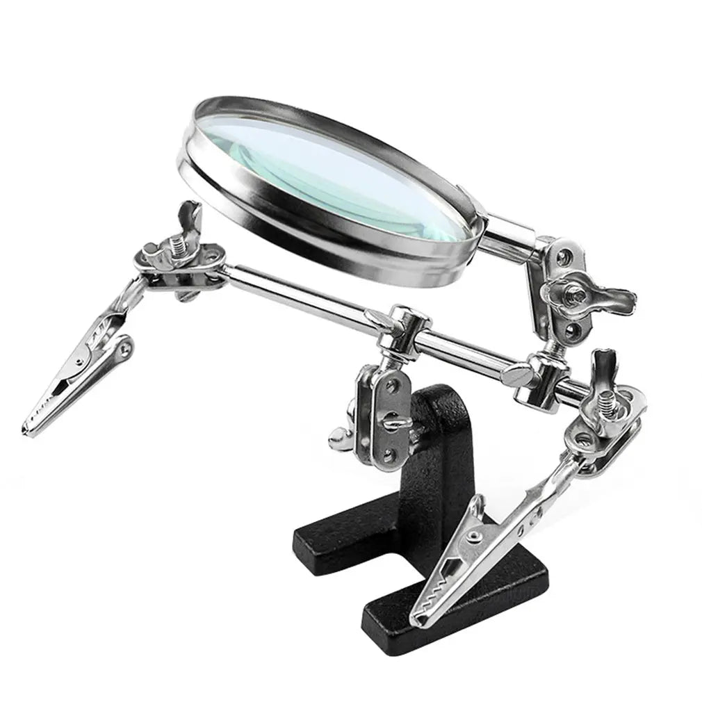 Helping Hands Magnifier Stand with Dual Alligator Clips, 5X Adjustable