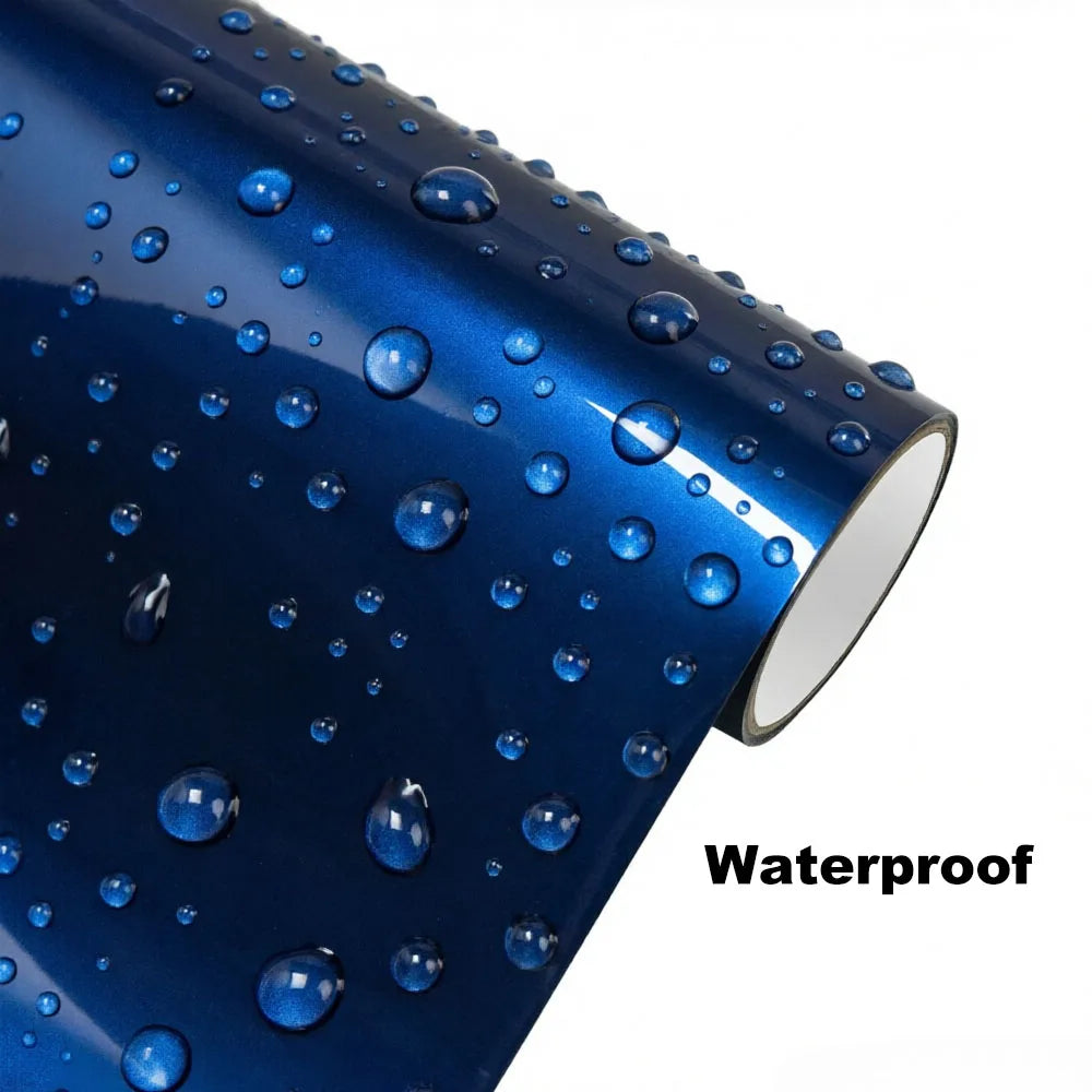 Gloss Metallic Blue Car Vinyl Wrap Film, Bubble-Free Color Change