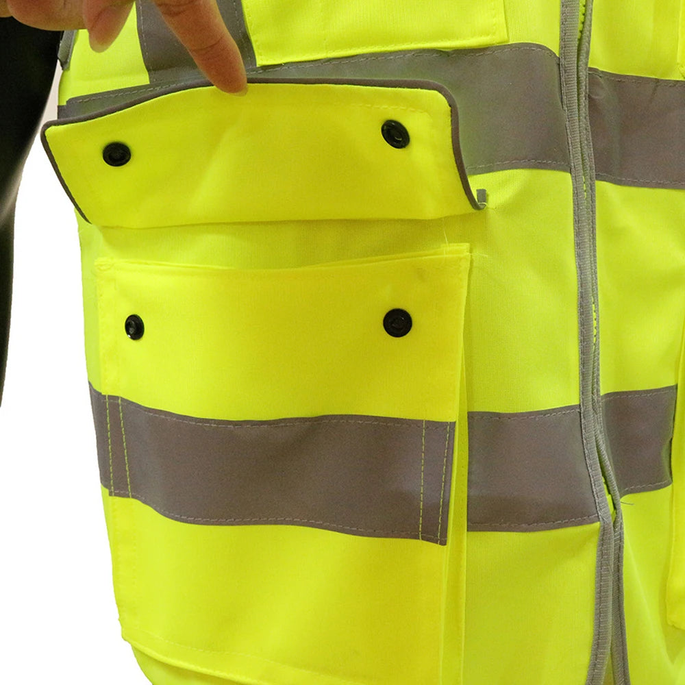 Safety Vest for Construction Site Security Protection Custom Logo Text High Visibility Working Vest Hi Vis Work Wear