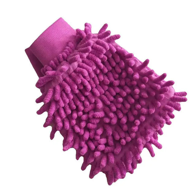 Thick Waterproof Chenille Car Wash Mitt, Double-Faced Detailing and Wax Glove