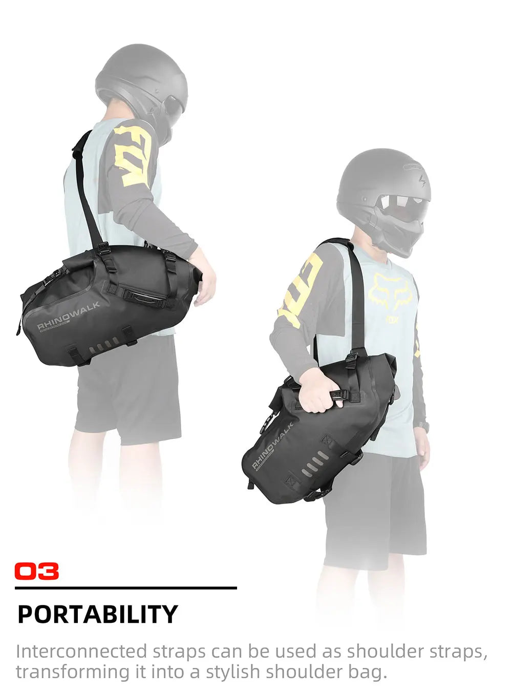 Rhinowalk Waterproof Motorcycle Pannier Bags 18-48L, Pair - image 18