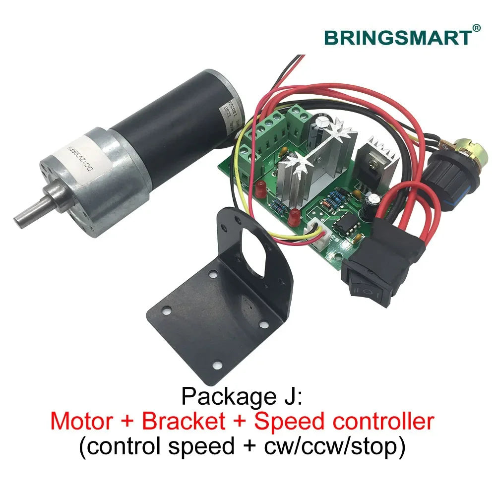 12V/24V DC Gear Motor, High Torque, Self-Locking