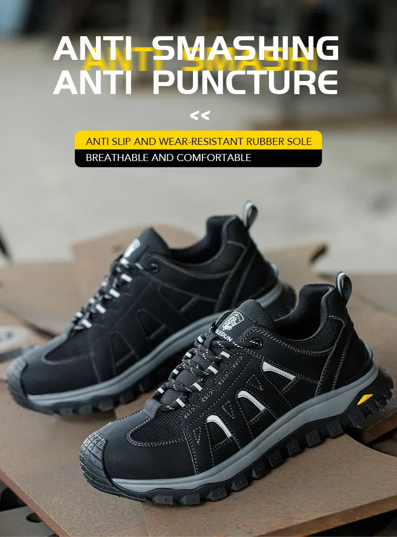 Men's Lightweight Steel Toe Slip-Resistant Work Boots - image 8