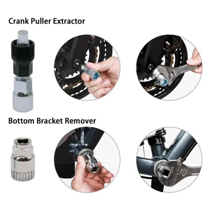 Bike Tool Kit 6 Pcs Professional Bicycle Repair Tools for Mountain Bike with 3-in-1 Cassette Remover Wrench Chain Breaker