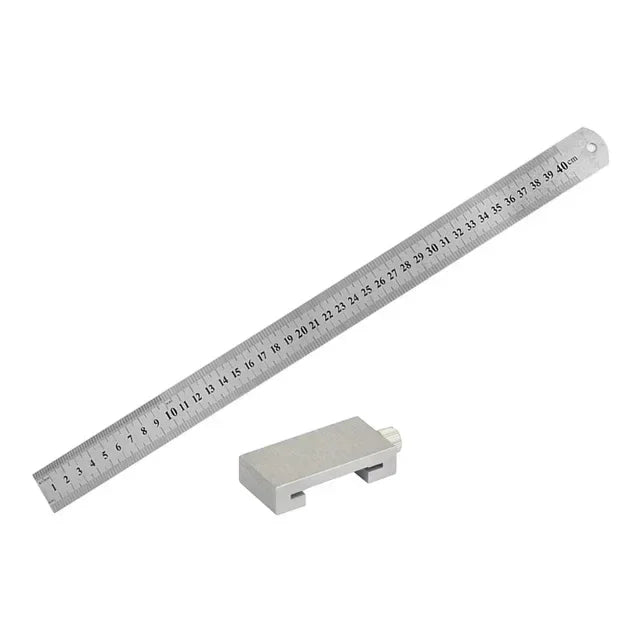 Precision Portable Steel Ruler with Limit Block for Woodworking - image 8