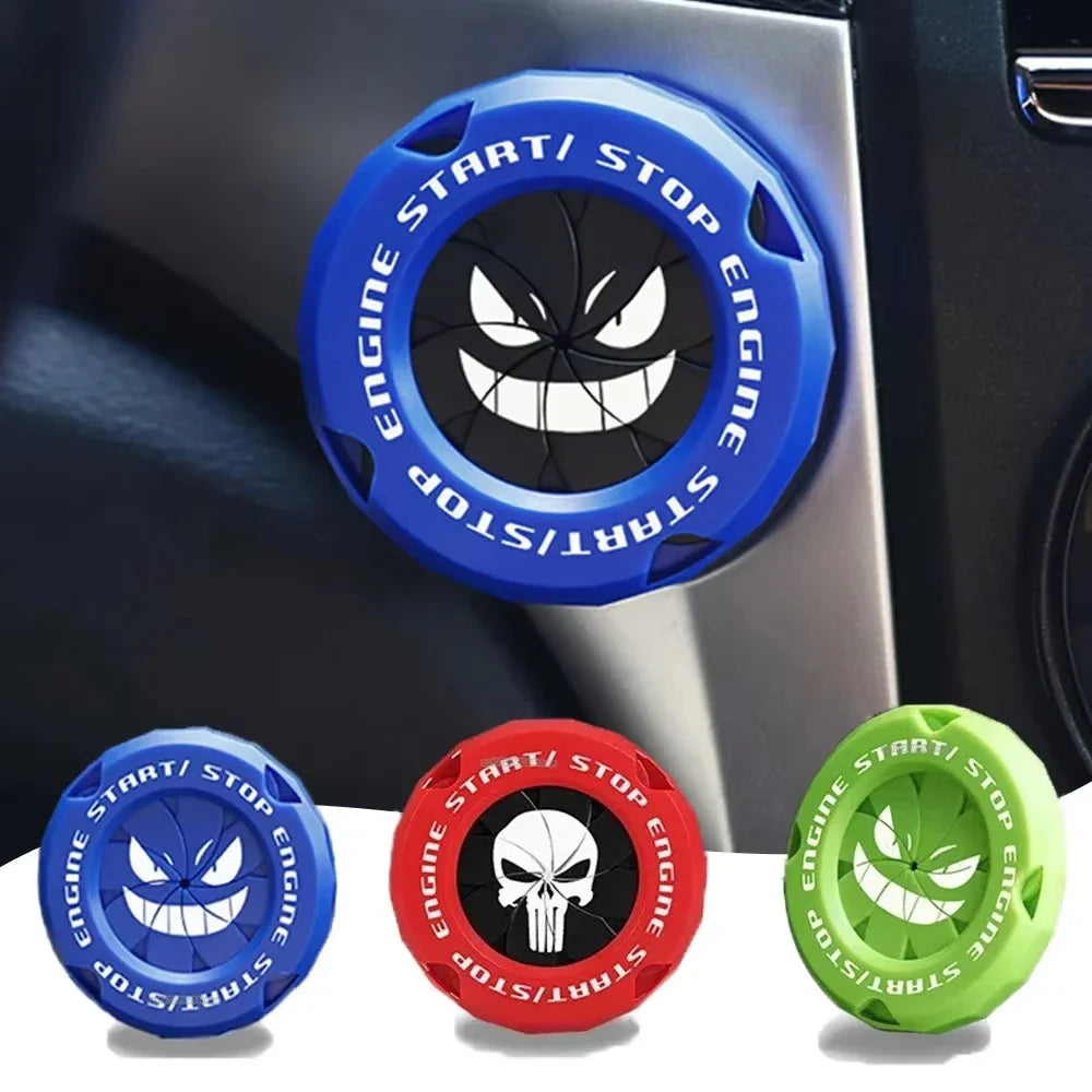 Rotating Start Stop Button Protective Cap for Car and Motorcycle