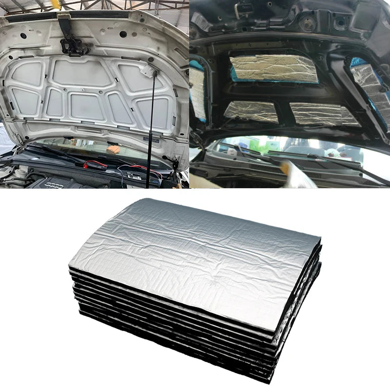 5mm car sound deadener mats 10 pack, slim hood and panel noise insulation