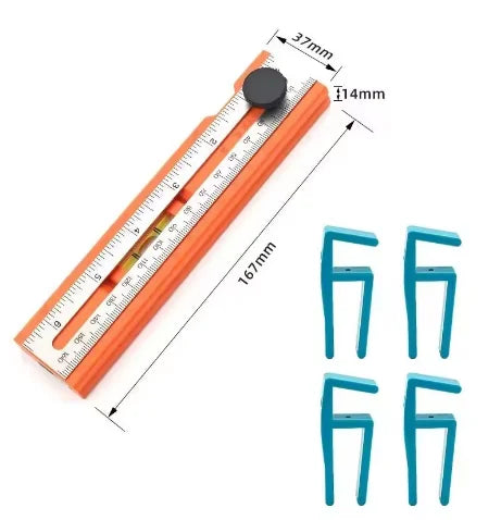 Multi-Angle Woodworking Ruler with Depth Gauge - Adjustable Protractor - image 6