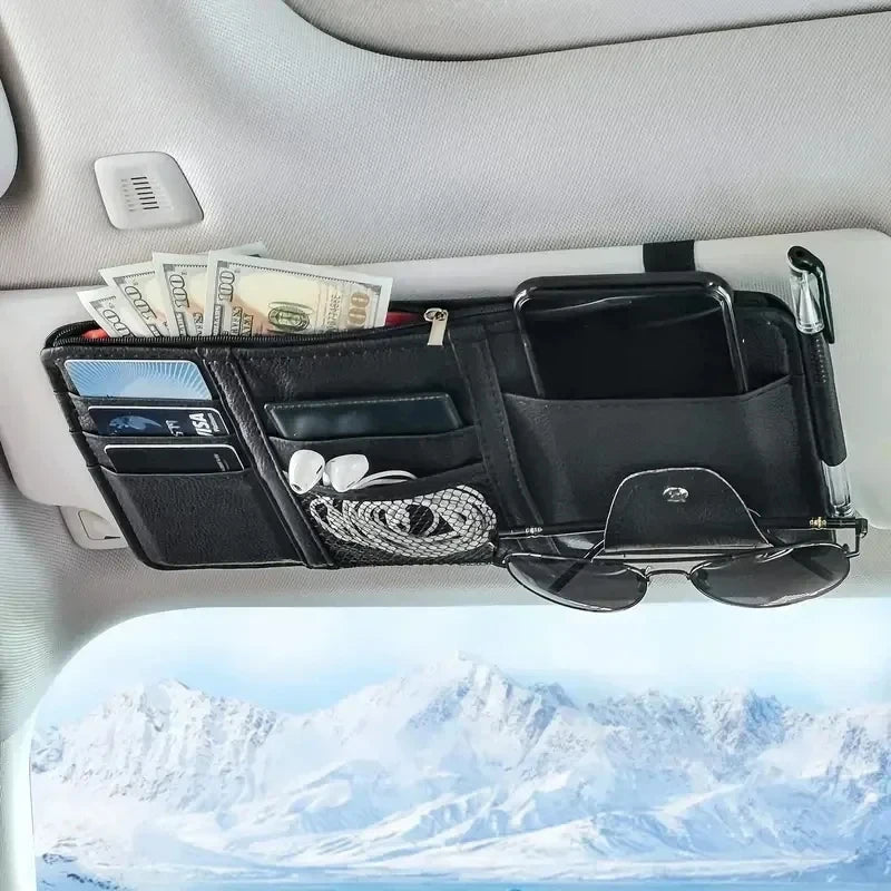 Car Sun Visor Organizer with Multiple Pockets