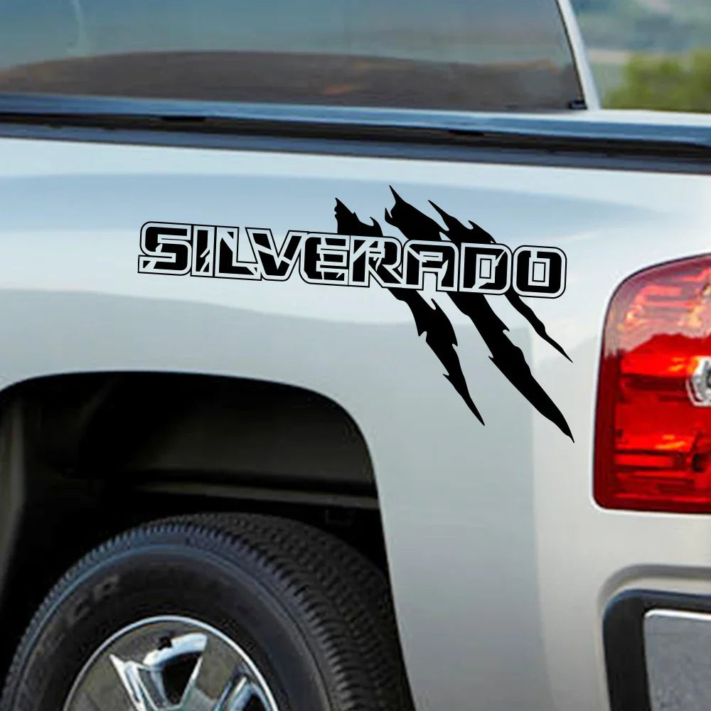 Chevy Silverado Claw Graphics Truck Bed Decals - Vinyl Sticker Set
